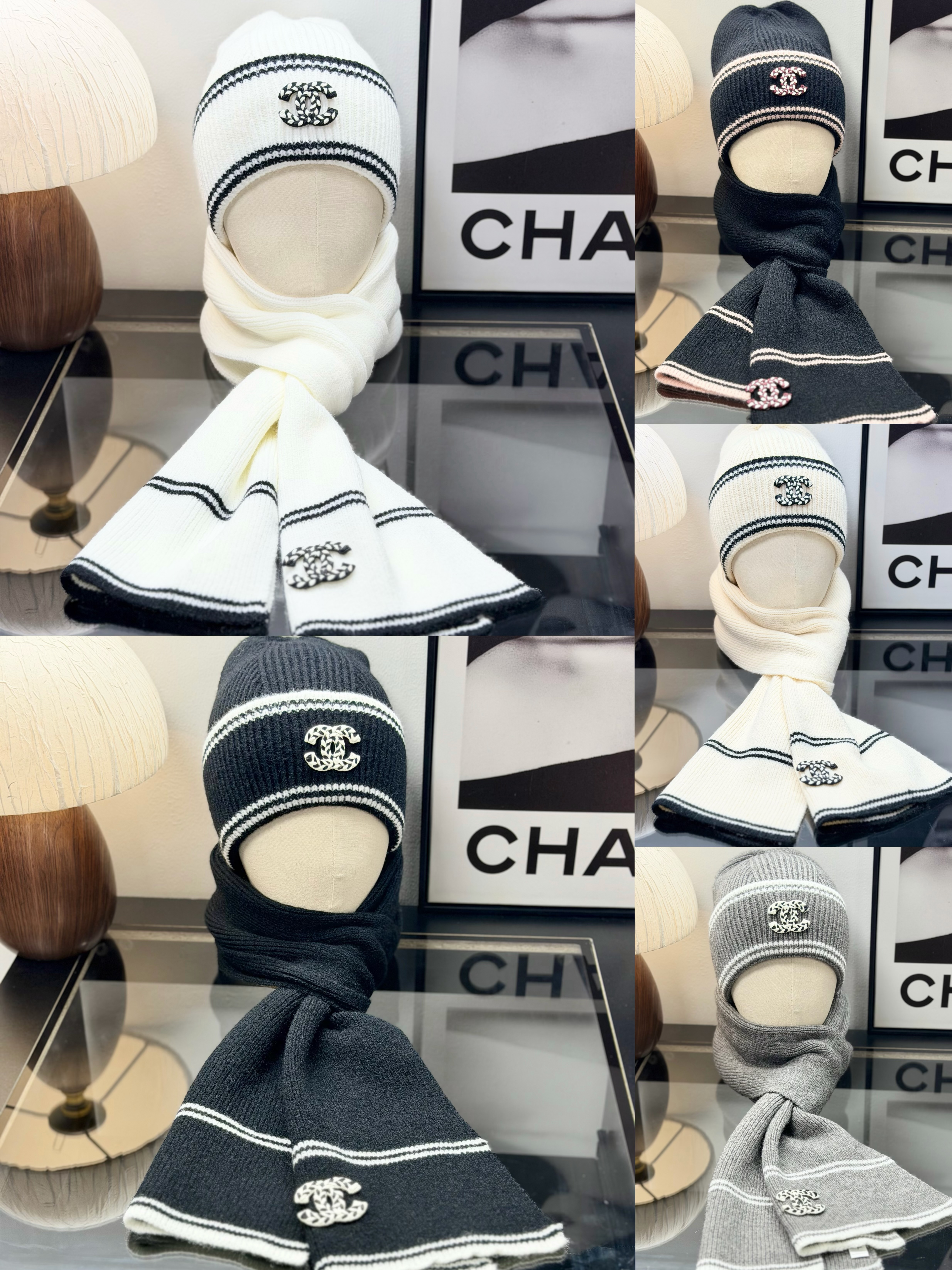 Chanel scarf hat dx08
